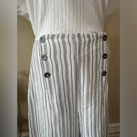 Free People Wide Leg Culotte Striped Pant - Picture 3 of 4